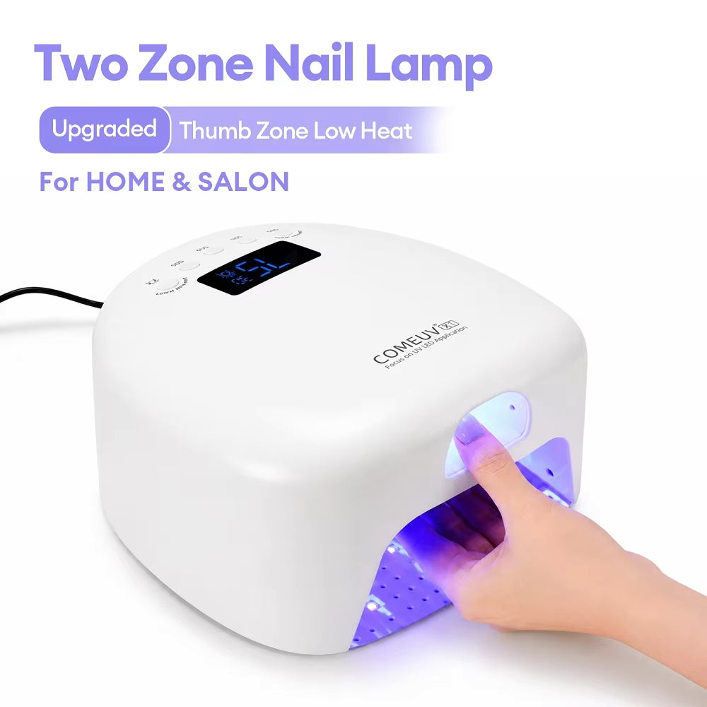 Dual-Zone Thumb & Hand UV LED Nail Lamp with Auto Sensor & Magnetic Base