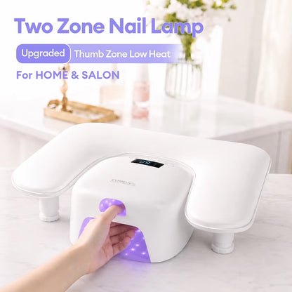 Dual-Zone Thumb & Hand UV LED Nail Lamp with Auto Sensor & Magnetic Base