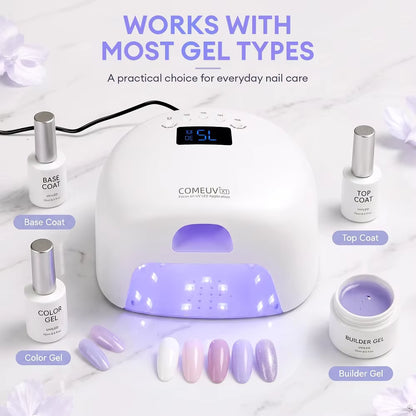 Dual-Zone Thumb & Hand UV LED Nail Lamp with Auto Sensor & Magnetic Base