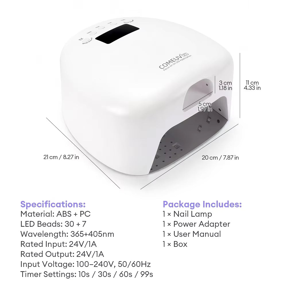 Dual-Zone Thumb & Hand UV LED Nail Lamp with Auto Sensor & Magnetic Base