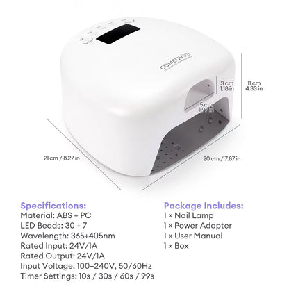 Dual-Zone Thumb & Hand UV LED Nail Lamp with Auto Sensor & Magnetic Base